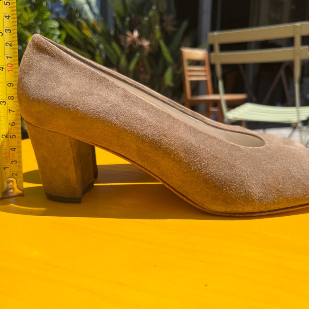 Joan & David Warm Taupe Suede Pumps - Picture 4 of 6